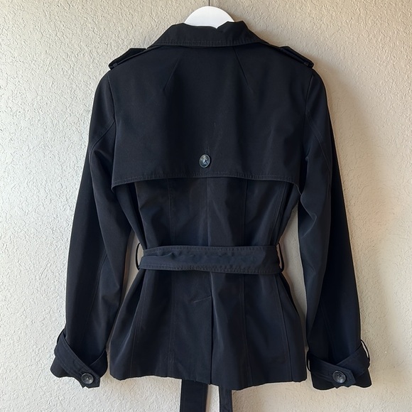 Croft & Barrow Black Short Trench Coat Size Small - Picture 6 of 15